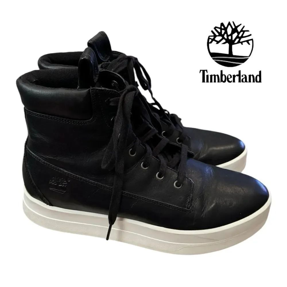 TIMBERLAND Mayliss Women's Black Leather Hi-Top Sneakers 11